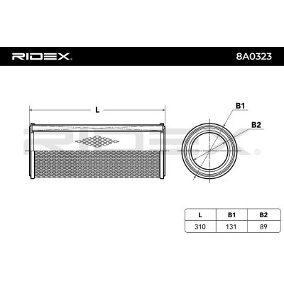 Air Filter RIDEX 8A0323 8A0323 - photo 4