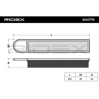 Air Filter RIDEX 8A0176 8A0176 - photo 3