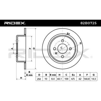 Brake Disc RIDEX 82B0725 82B0725 - photo 3