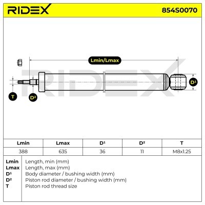 Shock Absorber RIDEX 854S0070 854S0070 - photo 9