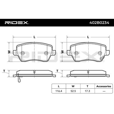 Brake Pads Set RIDEX 402B0234 402B0234 - photo 3