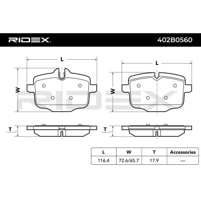 Brake Pads Set RIDEX 402B0560 402B0560 - photo 7