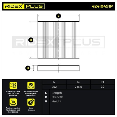 Cabin Air Filter RIDEX 424I0491P 424I0491P - photo 7