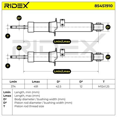 Shock Absorber RIDEX 854S1910 854S1910 - photo 5