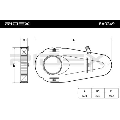 Air Filter RIDEX 8A0249 8A0249 - photo 5
