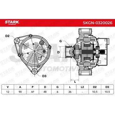 Alternator Stark SKGN-0320026 SKGN-0320026 - photo 5