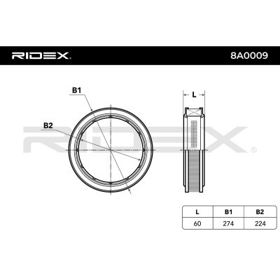 Air Filter RIDEX 8A0009 8A0009 - photo 5