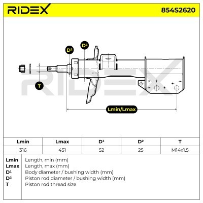 Shock Absorber RIDEX 854S2620 854S2620 - photo 7