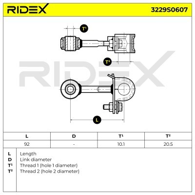Stabilizer Link RIDEX 3229S0607 3229S0607 - photo 6