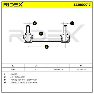Stabilizer Link RIDEX 3229S0017 3229S0017 - photo 3