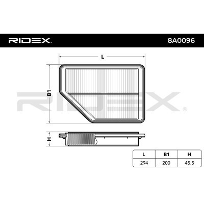 Air Filter RIDEX 8A0096 8A0096 - photo 3