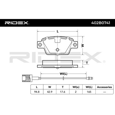 Brake Pads Set RIDEX 402B0741 402B0741 - photo 3