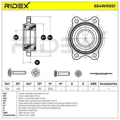 Wheel Bearing RIDEX 654W0051 654W0051 - photo 6