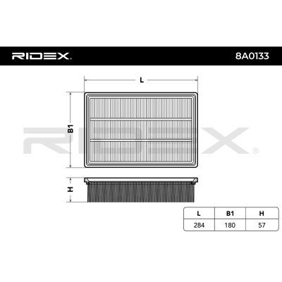 Air Filter RIDEX 8A0133 8A0133 - photo 3