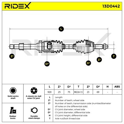 Drive Shaft RIDEX 13D0442 13D0442 - photo 8
