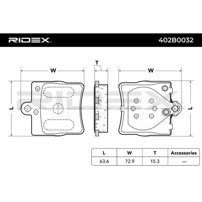 Brake Pads Set RIDEX 402B0032 402B0032 - photo 3