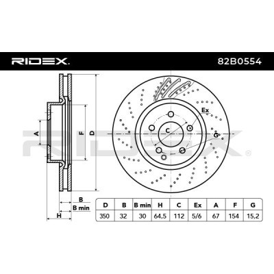 Brake Disc RIDEX 82B0554 82B0554 - photo 3