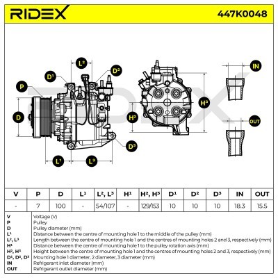 Compressor, Air Conditioning HONDA CR-V III 447K0048 - photo 6