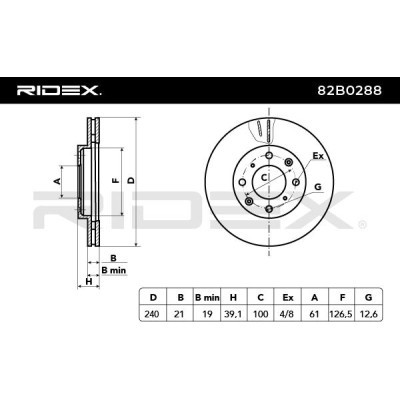 Brake Disc RIDEX 82B0288 82B0288 - photo 4