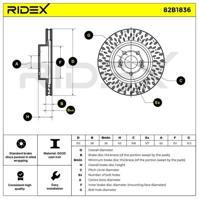 Brake Disc RIDEX 82B1836 82B1836 - photo 7