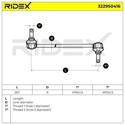 Stabilizer Link RIDEX 3229S0416 3229S0416 - photo 5