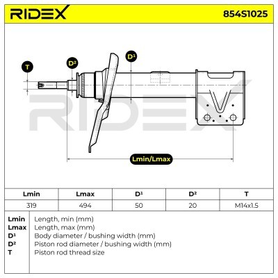 Shock Absorber RIDEX 854S1025 854S1025 - photo 8