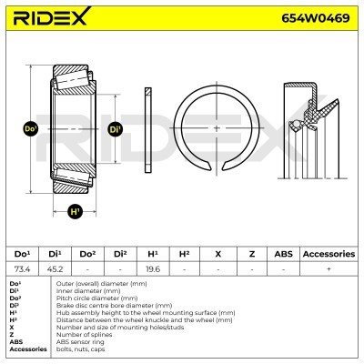 Wheel Bearing RIDEX 654W0469 654W0469 - photo 4
