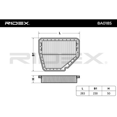 Air Filter RIDEX 8A0185 8A0185 - photo 3