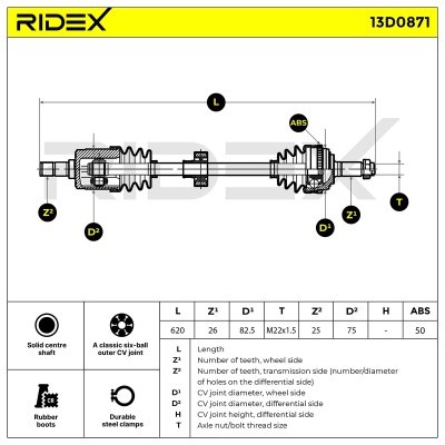 Drive Shaft RIDEX 13D0871 13D0871 - photo 7