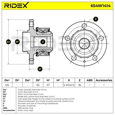 Wheel Bearing RIDEX 654W1414 654W1414 - photo 5