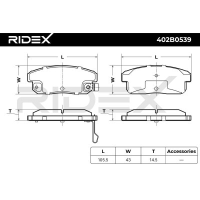 Brake Pads Set RIDEX 402B0539 402B0539 - photo 7