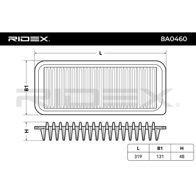 Air Filter RIDEX 8A0460 8A0460 - photo 6