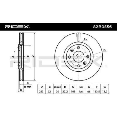 Brake Disc RIDEX 82B0556 82B0556 - photo 3