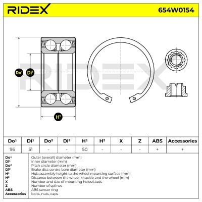 Wheel Bearing RIDEX 654W0154 654W0154 - photo 2