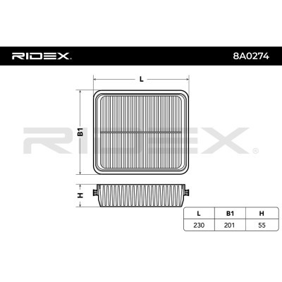 Air Filter RIDEX 8A0274 8A0274 - photo 5