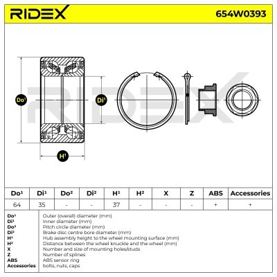 Wheel Bearing RIDEX 654W0393 654W0393 - photo 5