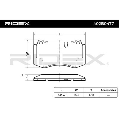 Brake Pads Set RIDEX 402B0477 402B0477 - photo 7