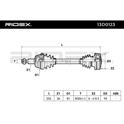 Drive Shaft RIDEX 13D0123 13D0123 - photo 7