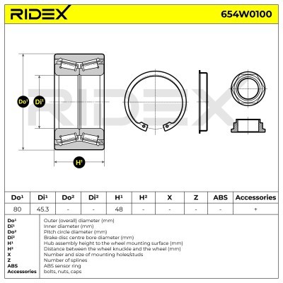 Wheel Bearing RIDEX 654W0100 654W0100 - photo 3