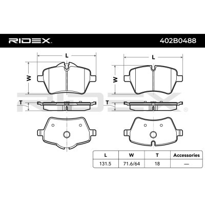 Brake Pads Set RIDEX 402B0488 402B0488 - photo 4