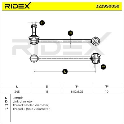 Stabilizer Link RIDEX 3229S0050 3229S0050 - photo 6