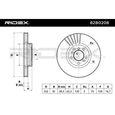 Brake Disc RIDEX 82B0208 82B0208 - photo 6