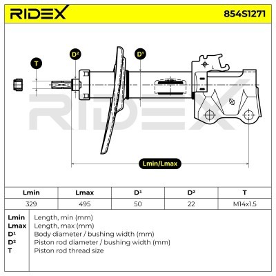 Shock Absorber RIDEX 854S1271 854S1271 - photo 7