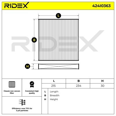 Cabin Air Filter RIDEX 424I0363 424I0363 - photo 4