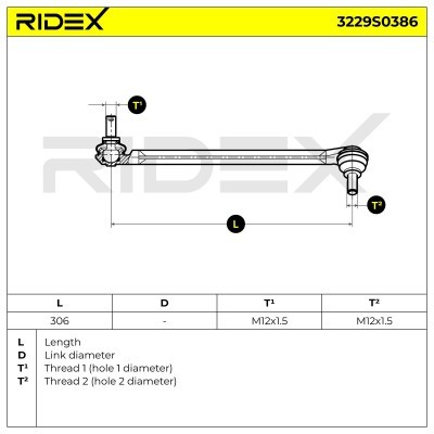 Stabilizer Link RIDEX 3229S0386 3229S0386 - photo 6