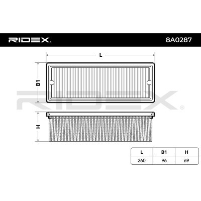 Air Filter RIDEX 8A0287 8A0287 - photo 8