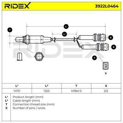 Lambda (Oxygen) Sensor RIDEX 3922L0464 3922L0464 - photo 6