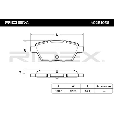 Brake Pads Set RIDEX 402B1036 402B1036 - photo 3