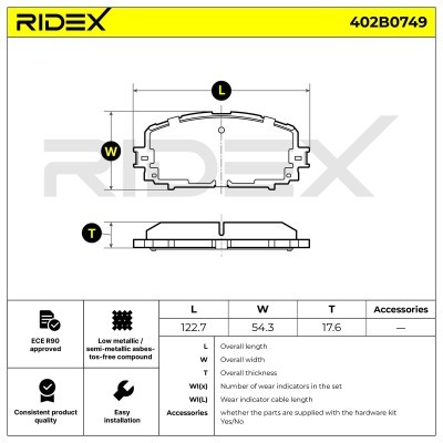 Brake Pads Set RIDEX 402B0749 402B0749 - photo 7