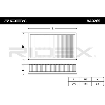 Air Filter RIDEX 8A0265 8A0265 - photo 3
